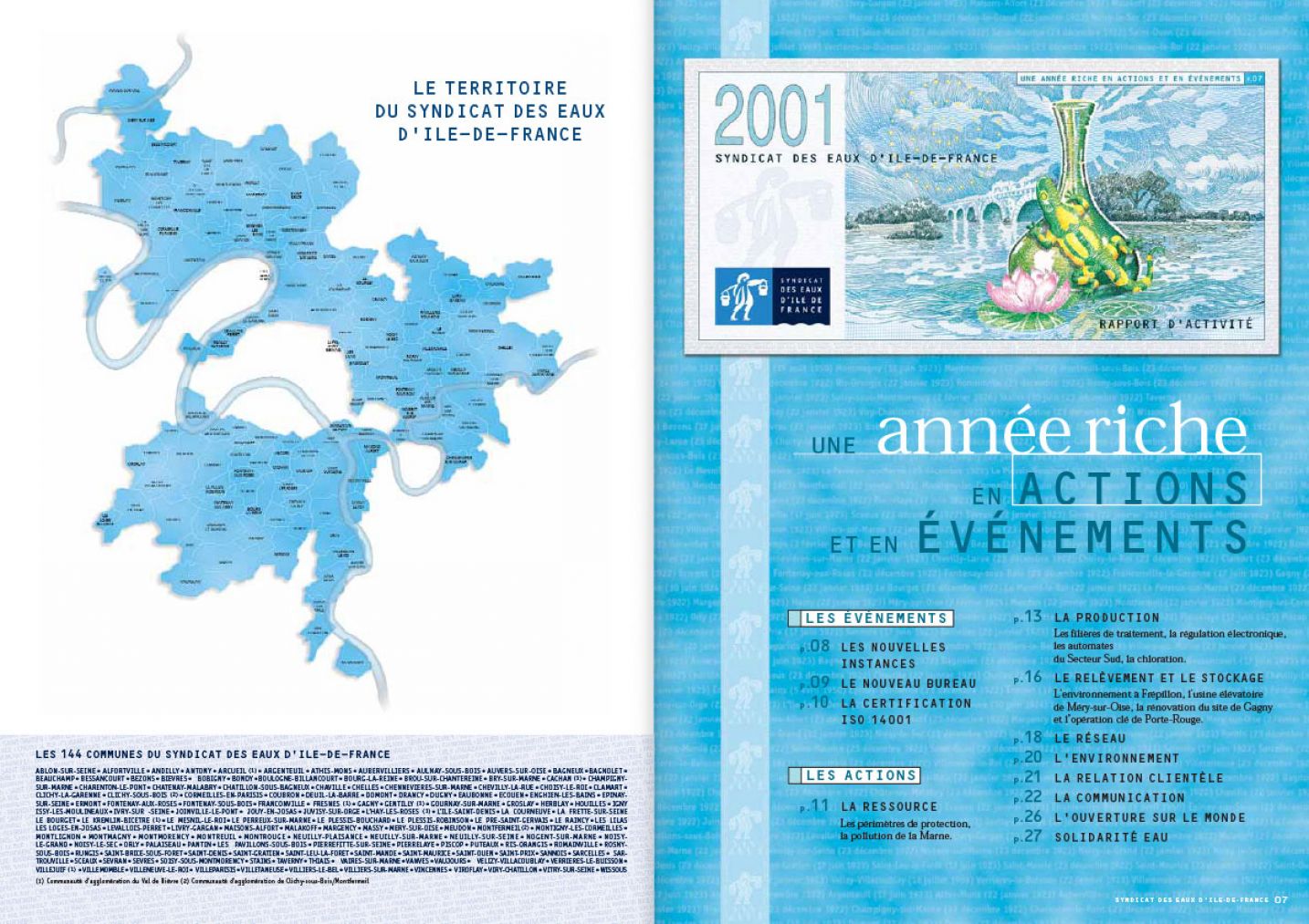 © Thierry Palau - Rapport annuel 2001 Syndicat des Eaux d'Ile-de-France (Sedif)