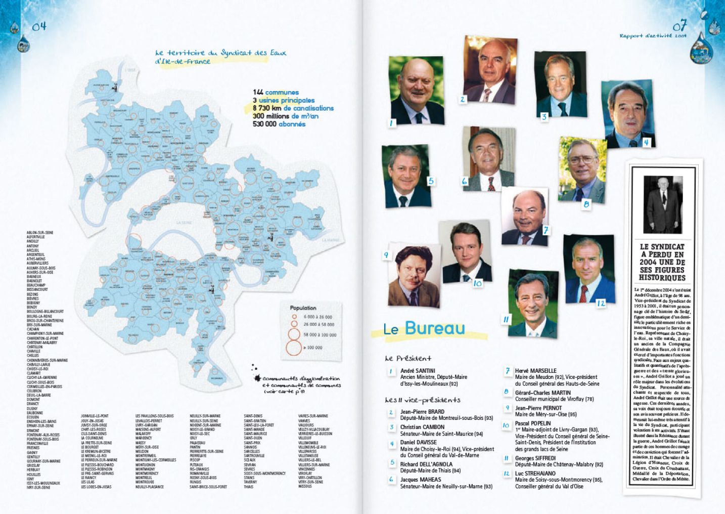 © Thierry Palau - Rapport annuel 2004 du Syndicat des Eaux d'Ile-de-France (Sedif)