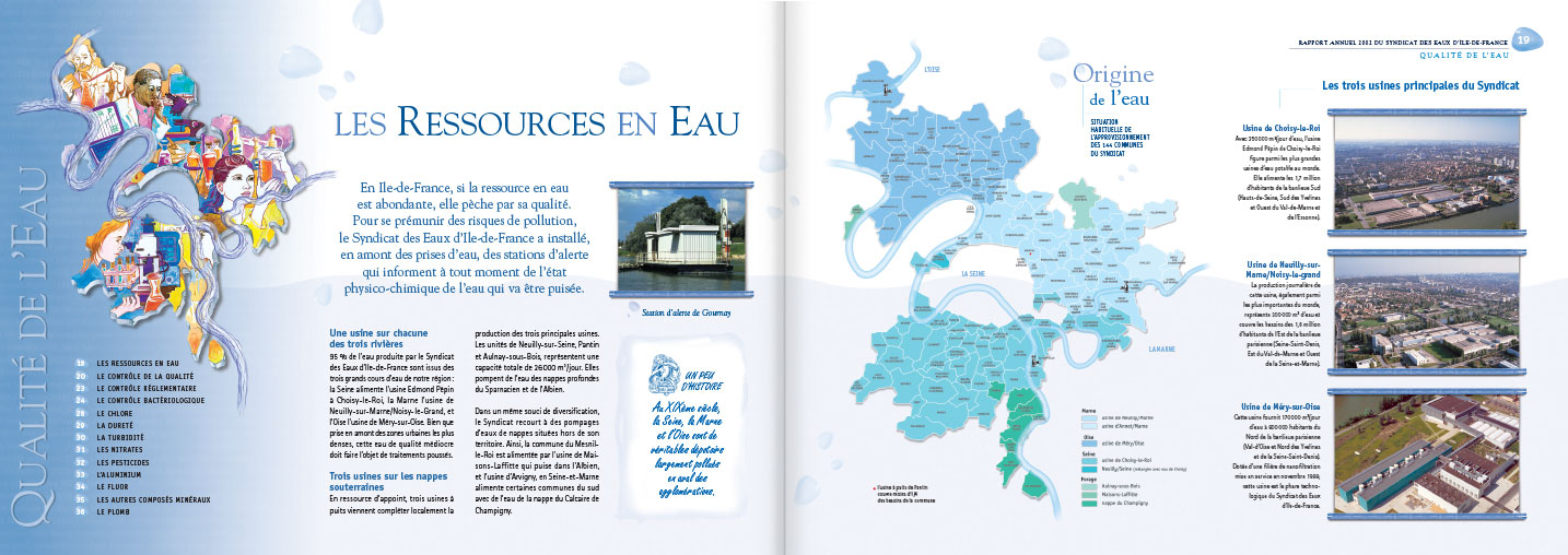 © Thierry Palau - Rapport annuel 2002 du Syndicat des Eaux d'Ile-de-France (Sedif)