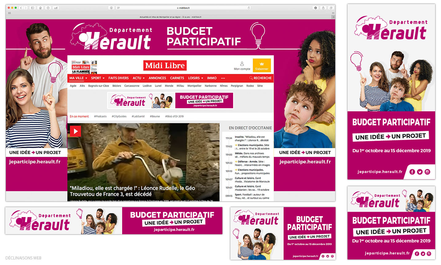 © Thierry Palau - Déclinaison pour la presse de la campagne sur le Buget participatif lancé par Le département de l'Hérault.