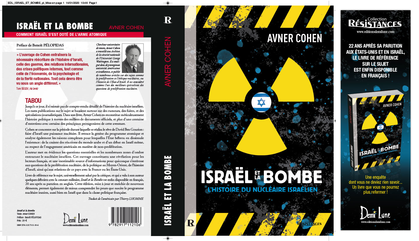 © Thierry Palau - Création couverture livre Israël et la Bombe, Collection Résistances, éditions Demi Lune