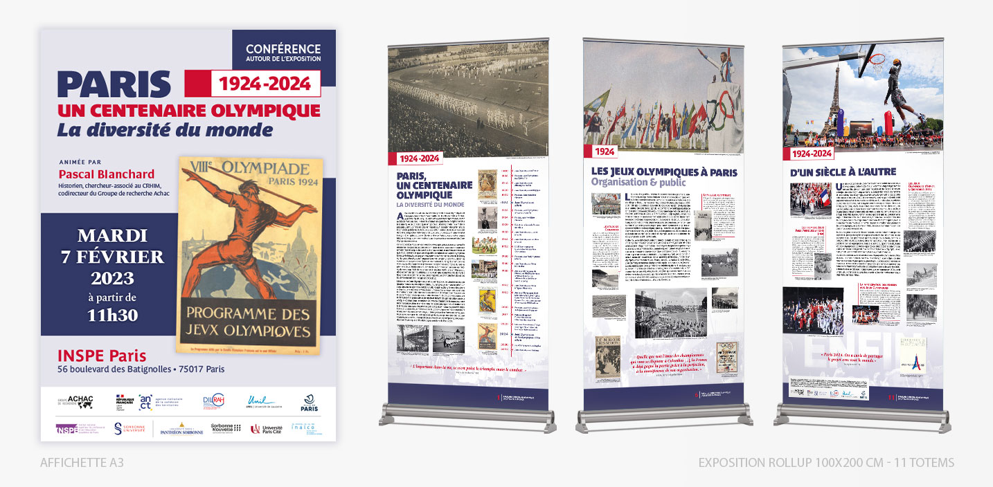 Exposition itinérante de 11 totems : 1924-2024 : Paris, un centenaire olympique